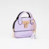 Fashnzfab Top Handle Coin Purse Mini Pouch Bag / Bag Charm In Purple