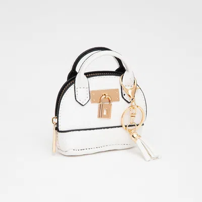 Fashnzfab Top Handle Coin Purse Mini Pouch Bag / Bag Charm In White
