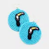 Fashnzfab Toucan Detail Seed Beaded Round Dangle Earrings In Multi