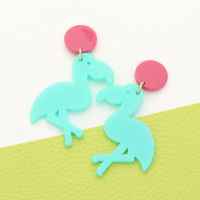 Fashnzfab Toucan Resin Post Earrings In Green