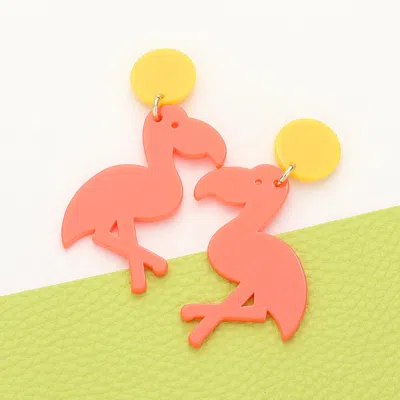 Fashnzfab Toucan Resin Post Earrings In Orange