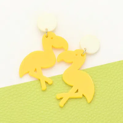 Fashnzfab Toucan Resin Post Earrings - Yellow In Gold