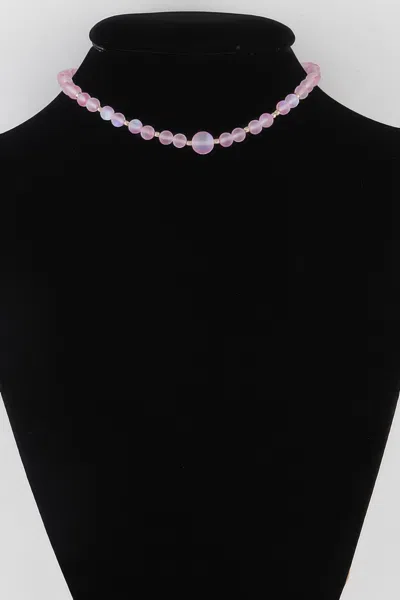 Fashnzfab Translucent Bead Necklace In Gold
