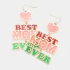 Fashnzfab Translucent Best Mom Ever Message Dangle Earrings In Pink