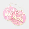 Fashnzfab Translucent Disc Best Mom Ever Message Dangle Earrings In Pink