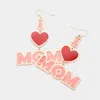 Fashnzfab Translucent I Ove Mom Message Dangle Earrings In Pink