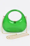 Fashnzfab Transparent Acrylic Clutch In Green