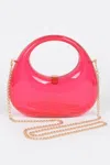 Fashnzfab Transparent Acrylic Clutch In Pink