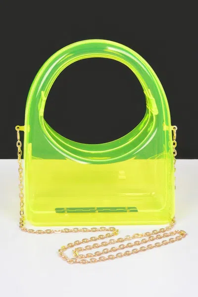 Fashnzfab Transparent Acrylic Clutch In Yellow