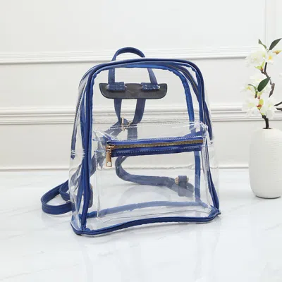 Fashnzfab Transparent Backpack Bag In Blue