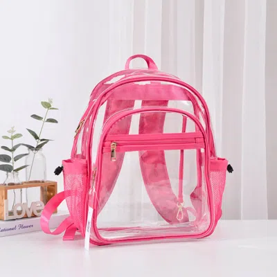 Fashnzfab Transparent Backpack Bag In Pink