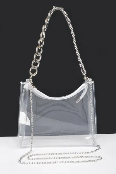 Fashnzfab Transparent Big Chain Bag In Multi