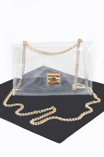 Fashnzfab Transparent Chain Crossbody Bag In Multi