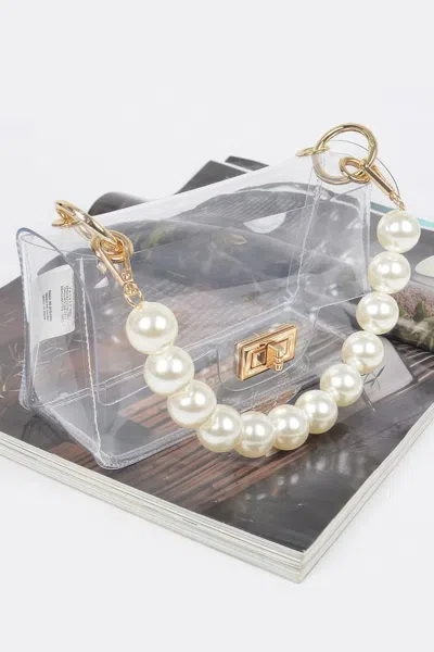 Fashnzfab Transparent Cross Body Bag W Clear Chain In Multi