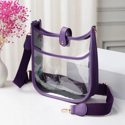 Fashnzfab Transparent Crossbody Bag In Purple