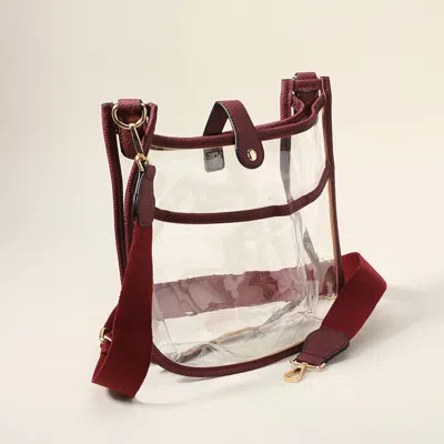 Fashnzfab Transparent Crossbody Bag In Red