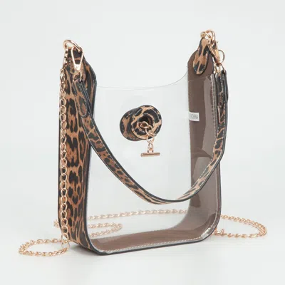 Fashnzfab Transparent Faux Leather Chain Shoulder Mini Crossbody Bag In Multi