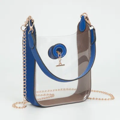 Fashnzfab Transparent Faux Leather Chain Shoulder Mini Crossbody Bag In Multi