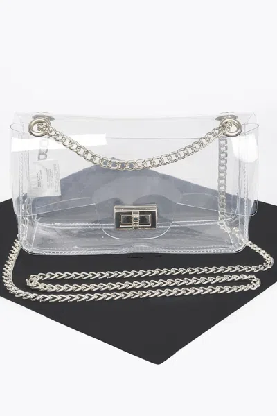 Fashnzfab Transparent Flap Crossbody Bag In Multi