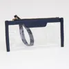 Fashnzfab Transparent Flap Wristlet Pouch / Clutch Bag In Blue