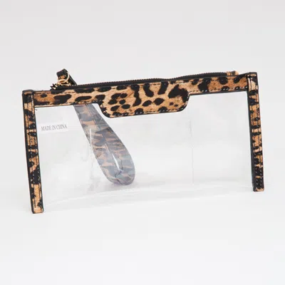 Fashnzfab Transparent Flap Wristlet Pouch / Clutch Bag In Multi
