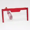 Fashnzfab Transparent Flap Wristlet Pouch / Clutch Bag In Red