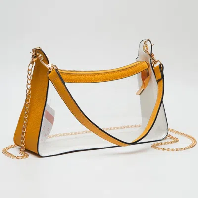 Fashnzfab Transparent Hand Bag / Baguette Bag / Crossbody Bag In Yellow