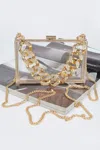 Fashnzfab Transparent Hard Case W/stoned Chain In Multi