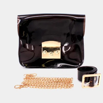 Fashnzfab Transparent Jelly Fanny Pack / Belt / Crossbody Bag In Black