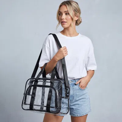 Fashnzfab Transparent Large Carryall Tote Crossbody Bag In Multi