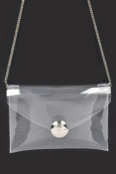 Fashnzfab Transparent Metal Buckle Clutch In Multi