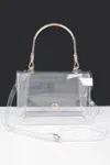 Fashnzfab Transparent Metal Handle Flap Clutch In Multi