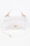 Fashnzfab Transparent Metal Studded Flap Bag In Multi