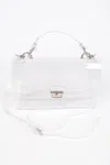 Fashnzfab Transparent Metal Studded Flap Bag In White