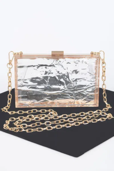 Fashnzfab Transparent Plastic Case Clutch In Silver