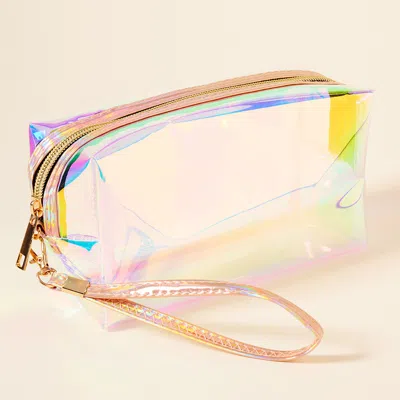 Fashnzfab Transparent Pouch Bag With Wristlet In Multi
