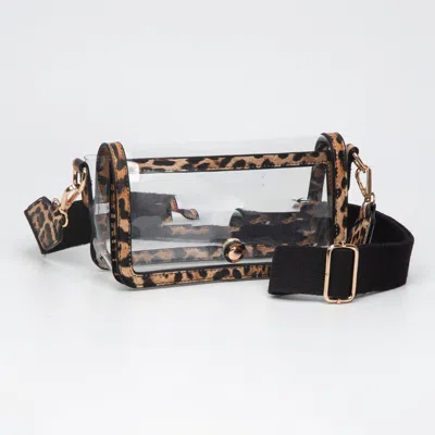 Fashnzfab Transparent Rectangle Flap Crossbody Bag In Black
