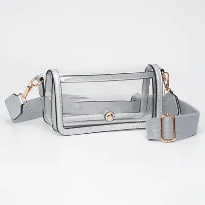 Fashnzfab Transparent Rectangle Flap Crossbody Bag In Multi