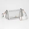 Fashnzfab Transparent Rectangle Flap Crossbody Bag In White