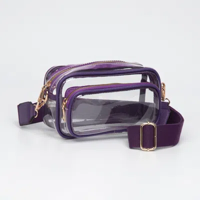 Fashnzfab Transparent Rectangular Crossbody Bag In Purple