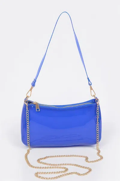Fashnzfab Transparent Shoulder Bag In Blue