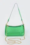 Fashnzfab Transparent Shoulder Bag In Green