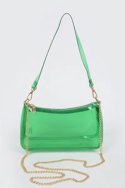 Fashnzfab Transparent Shoulder Bag In Green