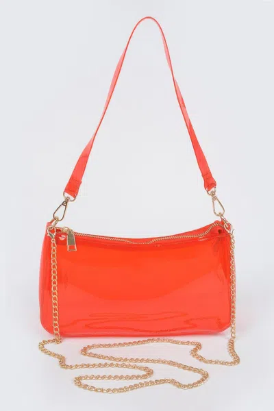 Fashnzfab Transparent Shoulder Bag In Orange