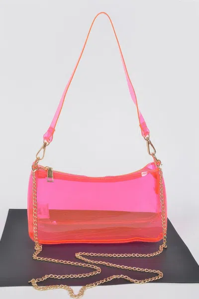 Fashnzfab Transparent Shoulder Bag In Pink