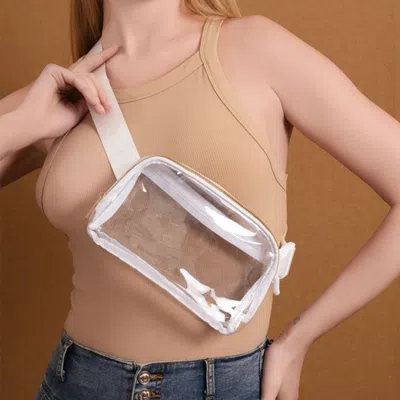 Fashnzfab Transparent Sling Bag / Belt Bag In White
