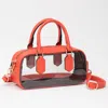 Fashnzfab Transparent Structured Top Handle Handbag / Crossbody Bag In Multi