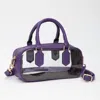 Fashnzfab Transparent Structured Top Handle Handbag / Crossbody Bag In Purple