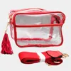 Fashnzfab Transparent Tassel Crossbody Bag In Multi