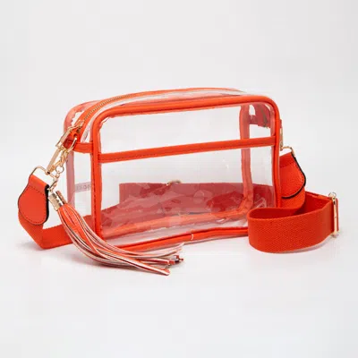 Fashnzfab Transparent Tassel Crossbody Bag In Multi